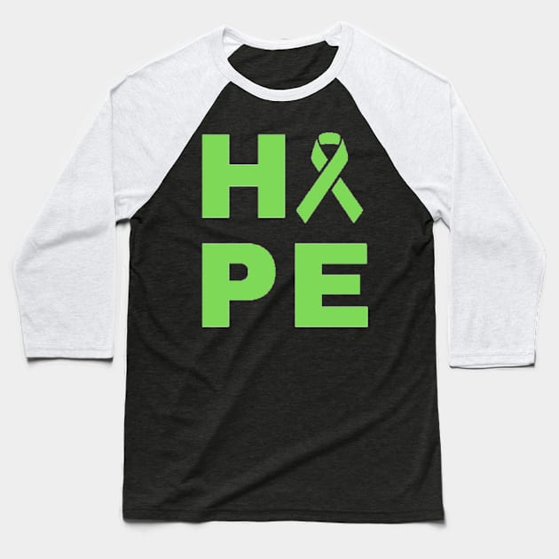 Hope Awareness Ribbon (Green) Baseball T-Shirt by CaitlynConnor